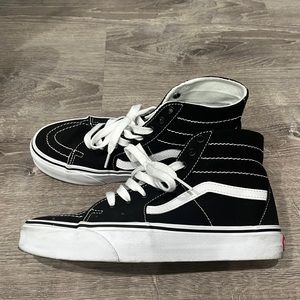 Black High Top Old Skool Vans. Women’s size 9